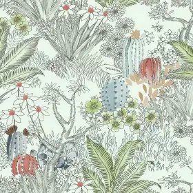 B098p3c1jt Wudnaye Boho Peel And Stick Wallpaper Cactus Floral Vintage 17.7 Inch X393.6 Waterproo