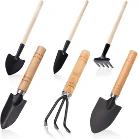 Wuhuwuhu 313055299207 Small Garden Tool Set 6 Pieces Iron Gardening Kit Including Hand Shovel Transp