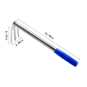 3-tines Xfjtech 781509431785 Garden Rake Claw Hand Tool Stainless Steel Cultivator For Lawn Farm Use #2
