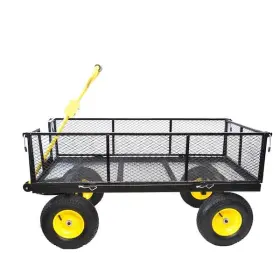 Xzkai 717331331306 8.6 Cu. Ft. Metal Garden Cart Black