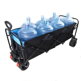 Xzkai 717331331450 11 Cu. Ft. Metal Garden Cart Black And Blue