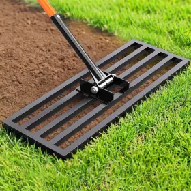 Yacona 008678970731 Lawn Leveling Rake 30 Inch X 10 Heavy Duty Garden Leveler Tool - Black