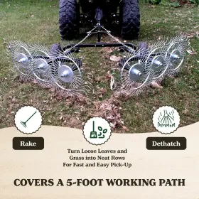 Acr-500t Yard Tuff 60 Inch Steel Tow Behind Acreage Rake With Pin Style Hitch For Parts #2