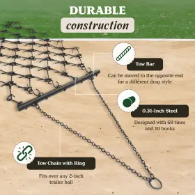 Ytf-44516dh-u-b Yard Tuff 4x4 Ft Lawn Garden And Driveway Steel Landscape Drag Tool Used #2