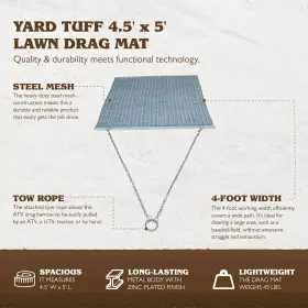 Ytf-455tbdm Yard Tuff 455tbdm Atv/utv 5 Feet By 4.5 Zinc And Steel Field Surface Leveling Drag #3