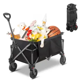 Gc09 Yardsight Collapsible Folding Wagon Cart 220lbs Heavy Duty Foldable Utility Garden Car