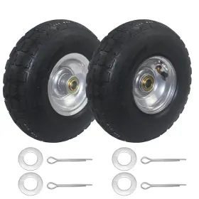 Yedadone 727370216311 2 Packs 10 Inch Heavy Duty Tire And Wheel 4.10/3.50-4 Pneumatic Solid Rubber T