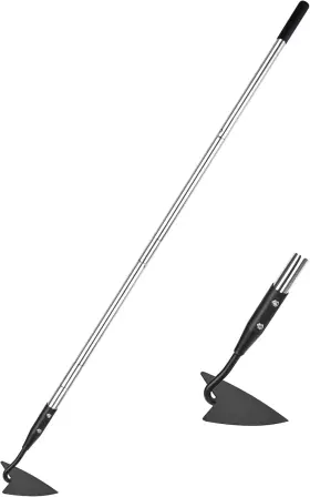 Ylus1153 Yeelor Warren Carbon Steel Garden Hoe 57 Inch Adjustable Stainless Triangle Tool