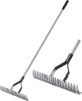Ylus1158 Yeelor Thatch Rake Landscaping Tools 15 Inch Heavy Duty Garden With Black