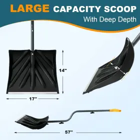 Ys-17a Yeitsnow Snow Shovel Ergonomic With Bent Handle Aluminum Edge Sharp Blade For Driveway #3