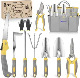 Yesker 840323953962 Gardening Tools 10-piece Heavy Duty Garden Tool Set Supplies Gi