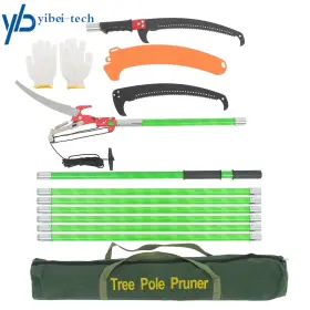 Yibei-tech Yi385560t 27ft Extendable Tree Trimmer And Pole Saw Combo 8-section Telescoping Green