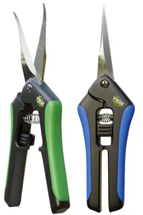 Yieldcropper 086978300045 Hydroponic 2pack Microtip Straight Blade/curved Blade Flower Leaf Trimmer Prunin