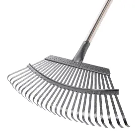 Rake01 Yocada 19.3 Inch Garden Leaf Rake Wide Heavy Duty Adjustable Long Handle For