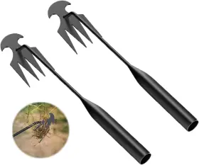 Hwt-2hwt-2 Yomitek 2pcs Weed Puller Tool Weeding Artifact Uprooting Steel Hand Weeder For