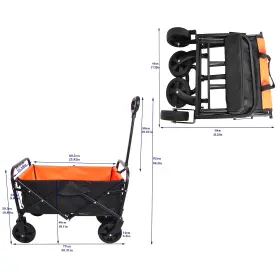 Yopto 045791393931 Collapsible Folding Wagon Garden Shopping Beach Cart Heavy Duty Utility Buggy #3