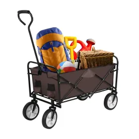 Yssoa 198401027440 Rolling Collapsible Garden Cart Camping Wagon With 360 Degree Swivel Wheels