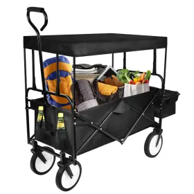Yssoa 840166233450 Heavy Duty Folding Portable Hand Cart With Removable Canopy 8ftft Wheels Adju