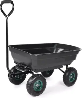 Yssoa 840166253281 660lbs Garden Dump Cart 10ftft Tires Steel Frame 180 Handle Multipurpose