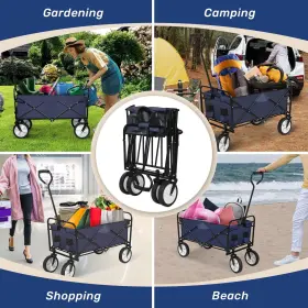 Yssoa 840166275450 Rolling Collapsible Garden Cart Camping Wagon With 360 Degree Swivel Wheels #2