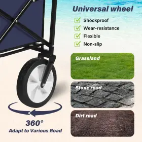 Yssoa 840166275450 Rolling Collapsible Garden Cart Camping Wagon With 360 Degree Swivel Wheels #3