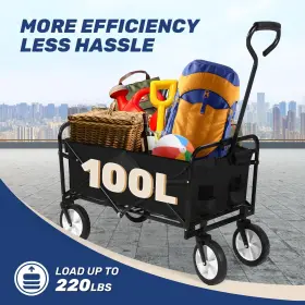 Yssoa 840166286425 Collapsible Garden Cart/wagon With Aluminum Alloy Table Heavy Duty Folding Wa #2