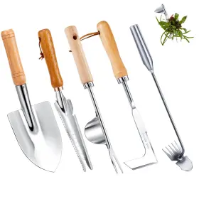 Tg-yungyan-1305 Yungyan 5 Pcs Weed Puller Set Include Dandelion Fork Weeding Knife Tool Hand Trowel