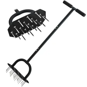 Aerators01 Yuvrwink Lawn Aerator Spike Metal Manual Dethatching Soil Aerating With 19 Stainl