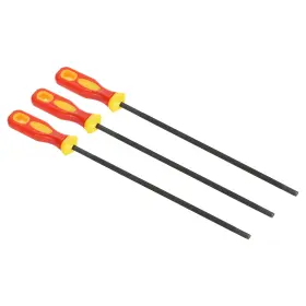 Zaplyte 766549200096 3pcs Chainsaw Chain Sharpening File 5.5mm Round Red Yellow