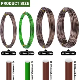 Zelarman 669665170901 Bonsai Training Wire Set Of 4 - Total 128 Feet 32 Each Size 3 1.0mm #2
