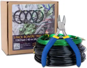 Zelarman 788000869901 1.0mm 1.5mm 2.0mm 32 Ft Green Black With Bonsai Wire Cutter