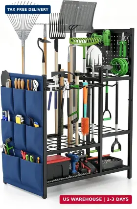 Zeukmxoo Sar-gato02 Garden Tool Organizer With Pegboard Yard Holder Standing For Garage Organi