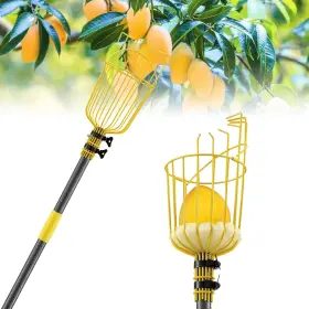 Zhaiguoqi-huangs 313049333351 Fruit Picker Pole With Basket 8ft Long Heavy Duty Mango Tool Adjusta