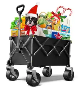 Zhejiang Pride Leisure Products Co. Ltd 198715234305 Beach Wagon Collapsible 220lbs With Big Wheels Foldable Black