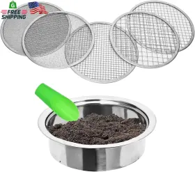 Hpsw001 Zhiyuejing Stainless Steel Soil Sifter For Gardening Sand Tool With Interchangeabl