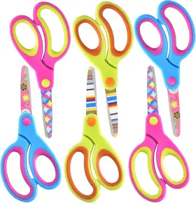 Zu2411rkds-0605001-m000 Zicolu Kids Scissors Safety Toddler 6-pack - Blunt/5 Inch Purple Blue Yellow