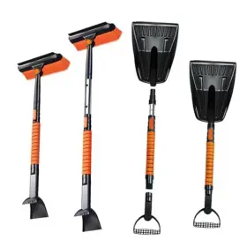 Xq0001 Zilonmzena Snow Shovel For Driveway 33-99 Inch 5-in-1 Extendable Brush Ice Scraper