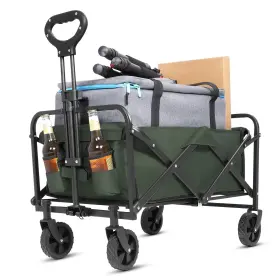 Zomeylpo 977906226497 Collapsible Wagon Cart Foldable Carts With Wheels Folding Utility Groce