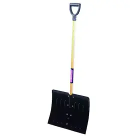 6yu43 Zoro Select Snow Shovel 37 In Wood D-grip Handle Steel Blade Material 18 Width