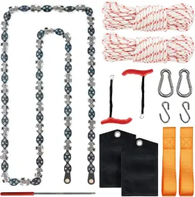 Zsgrowth 313101342369 53 Inch High Reach Tree Limb Hand Rope Saw 68 Sharp Teeth Blades On Both Sides