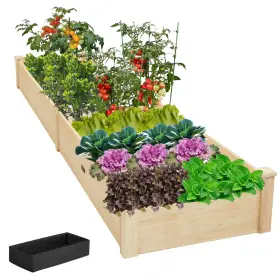 Sku0003 Zsywodfo 8x2ft Outdoor Wooden Raised Garden Bed Elevated Planting Planter Box For Vege