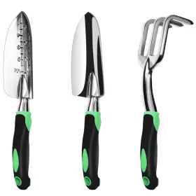 Zuzuan 192530045818 Heavy Duty Gardening Tool Set 3 Pack Aluminum Kit With Trowels And Rake