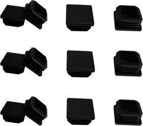 600170 Zyyc 12 Pack 1.25 Inch Square Tube End Cap Plastic Plugs 1 1/4 Black