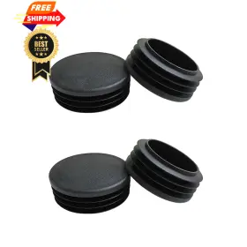 60330 Zyyc 4 Pcs 38mm 1.5 Inch Round Plastic Plugs Black Pipe 1 1/2