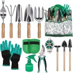 Gardening Hand Tool Kit 14PCS Heavy Duty Stainless Steel Set With Fl. Fixed Price $33.99.