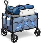 Sekey Wagon: 220LBS Capacity, Big Wheels, Foldable For Shopping & Camping. Blue.. Fixed Price $34.50.