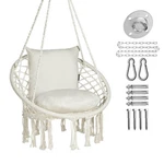 Joyview Macrame Hammock Chair Hanging Swing Max 330 Lbs With 2 Beige. Fixed Price $98.86.