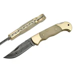 Szco Folding Knife Clip Point Steel Blade White Smooth Bone Handle DM-1162BO. Fixed Price $31.85.