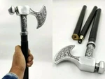 Metal Axe Head Handle Wood Cane Walking Stick 3 Part Easily Open Handmade. Fixed Price $58.50.