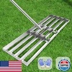 Dremmt Lawn Leveling Rake 30X10 Inch Professional-grade Leveler Tool Stainl. Fixed Price $87.48.
